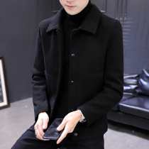 Autumn and winter New woolen jacket mens coat casual short woolen coat young handsome Korean version of trend gown