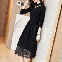 2021 Autumn Winter New Stylish Body Knit Stitch Lace Dress Interiors Hitch Underdress Sweaters Dress Sweaters