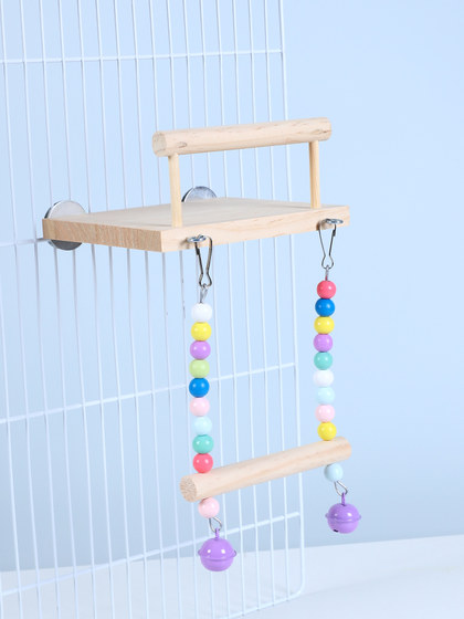 虎皮牡丹鸟笼配件鹦鹉秋千站台吊桥玄凤鹦鹉玩具攀爬架小鸟用跳板