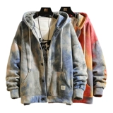 Мужская трендовая толстовка, лонгслив с капюшоном, утепленная осенняя куртка, классическая длина, оверсайз