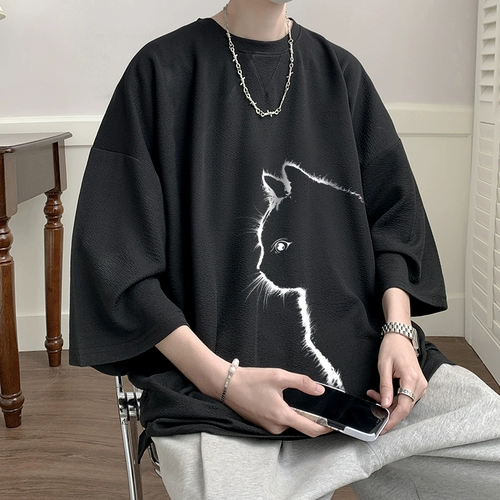 Летняя быстросохнущая шелковая трендовая дизайнерская футболка, оверсайз, короткий рукав, большой размер, тренд сезона