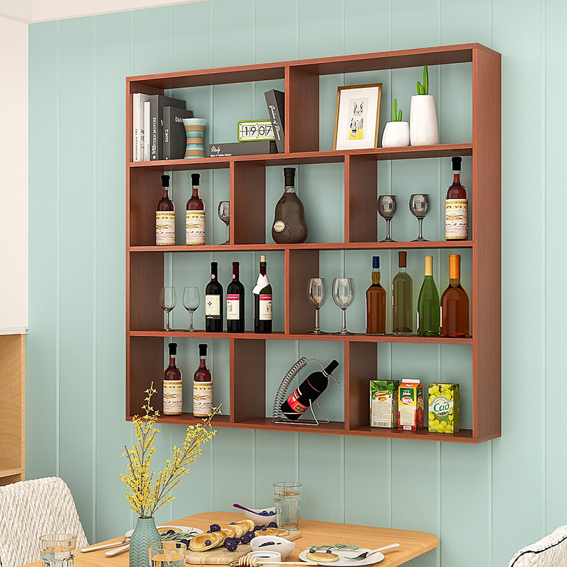 Red Wine Rack Wall-mounted Home Dining Room Hanging Wine Cabinet Wall Hanging Dining Room Wine Cabinet Hotel Liquor Cabinet Creative Object Cabinet Rack