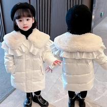 Girls plus plus thick cotton coat 2021 new Korean version baby winter wear girl foreign air down cotton clothing tide