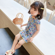 Girl sườn xám váy 2020 mới của Hàn Quốc phiên bản của mùa hè váy bé ngắn tay Trung Quốc phong cách ăn mặc triều Hán quần áo trẻ em.