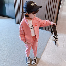 Girls Set 2021 New Spring Dress Korean Edition Baby Girl Girl Foreign Kids Casual Fashion Sweatshirt Two-Piece Set