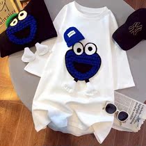 Pure cotton pregnant woman short sleeve T-shirt 2022 Summer new loose foreign air weight reduction in long half sleeve pregnant woman blouses