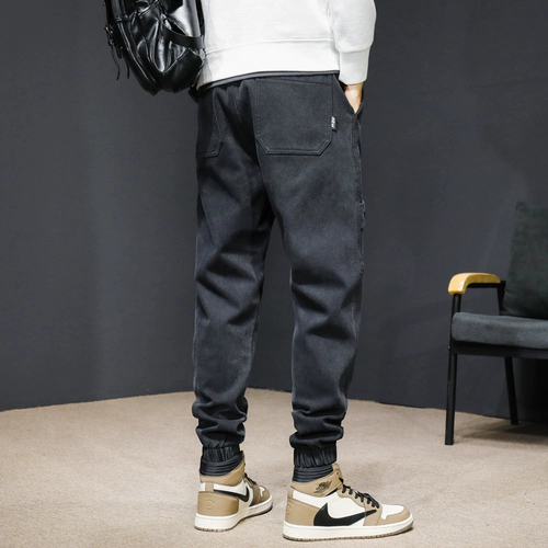 Утепленные джинсы с начесом, осенние повседневные брюки