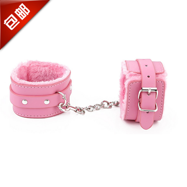 SM bundled tie tight pink plush handcuff fetters female tutoring adult fun supplies toys