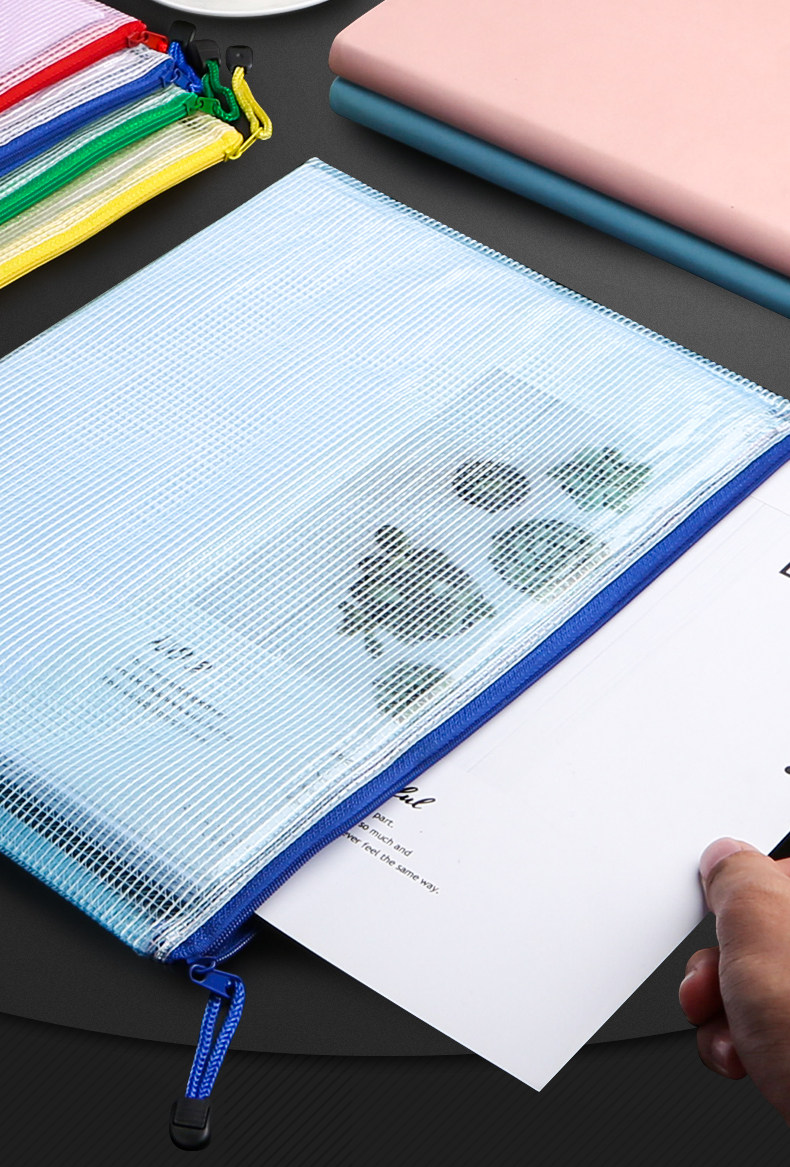 FaSoLa Life A4拉鍊式文件袋 5個裝 防水資料袋 資料夾檔案袋 辦公用品專用袋