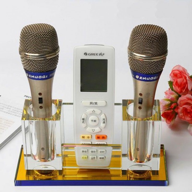 Crystal Microphone Rack Microphone Holder KTV Supplies Desktop Wireless Microphone Block Crystal Seat CRYSTAL Pendulum-Taobao