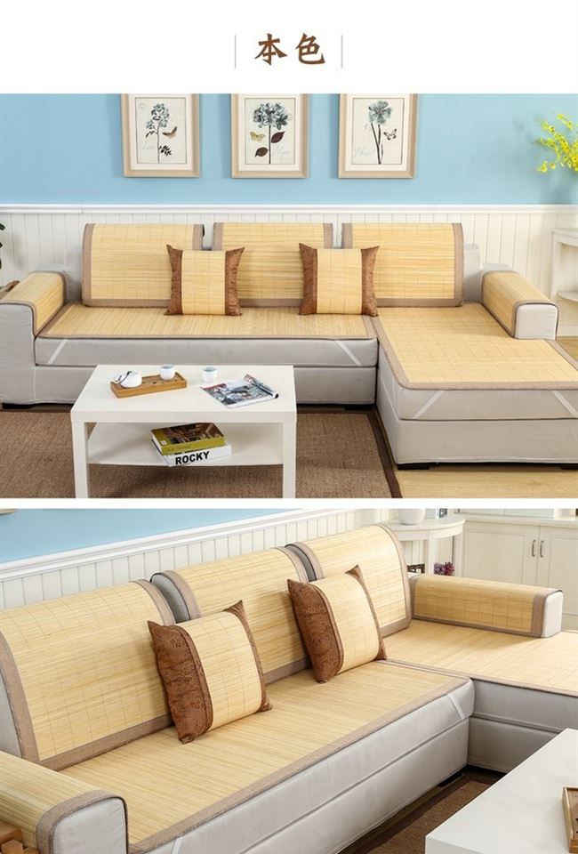 Phong cách Châu Âu băng lụa dép đệm tre đệm sofa đệm chống ẩm mùa hè đệm mát mùa hè chiếu trúc đệm chống trượt đệm đơn - Ghế đệm / đệm Sofa