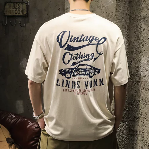 Мужская летняя хлопковая футболка с коротким рукавом, короткий рукав, оверсайз