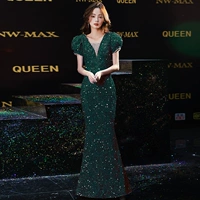 DZM211106 Темно -зеленая длинная модель