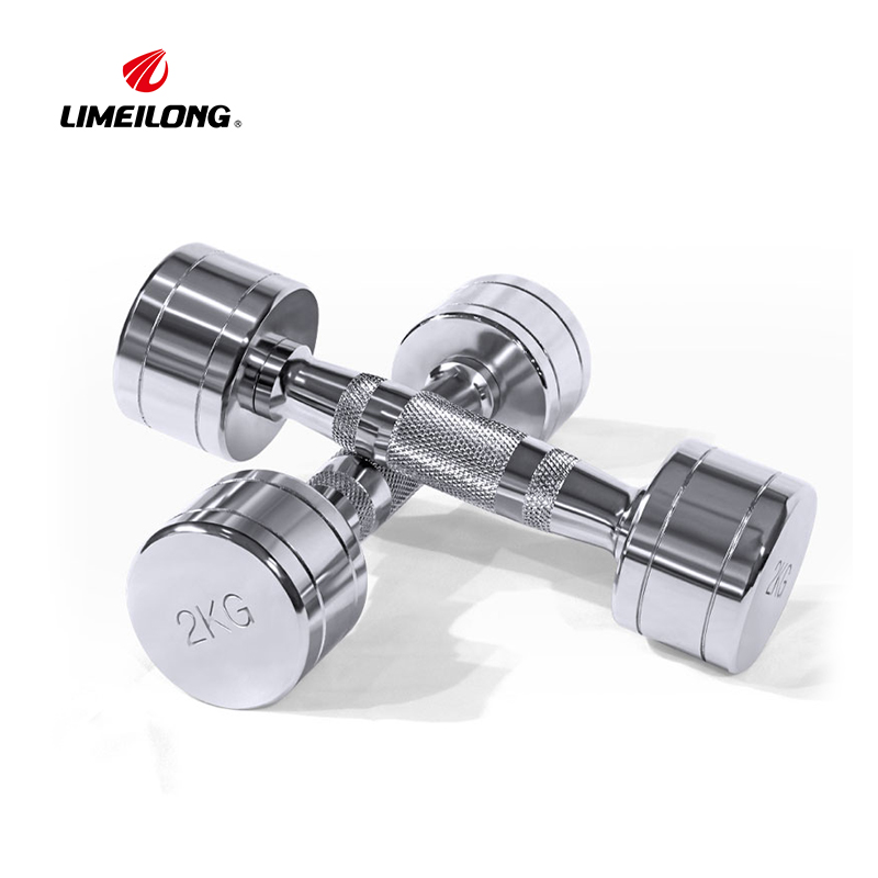 Limeilong fitness electroplated dumbbells for men and women portable equipment Household professional pure steel shaping pair