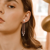 Pearl long tassel earrings senior sense niche temperament earrings earrings female ear wire 2021 New Tide summer