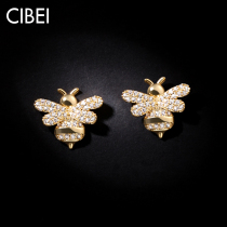 Big-name bees advanced ear stud female sterling silver earrings Sleep Free-picking earrings 2021 New Tide