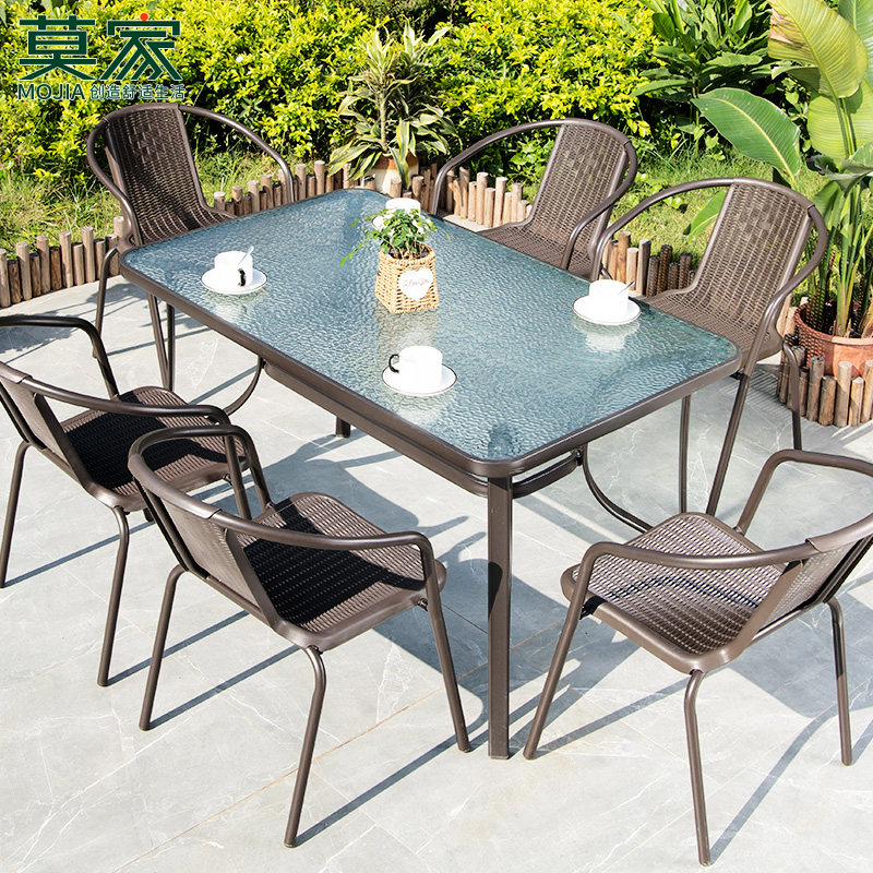 Mojia Garden Table And Chairs Vine Chair Five Sets Combination Terrace Casual Chair Subbalcony Outdoor Iron Art Courtyard Table And Chairs