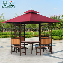 Mojia Outdoor Gazebo Tent Wedding European Garden Courtyard Park Square Gazebo Flower and Bird Pavilion Iron Casual