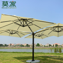 Large Outdoor Umbrella Casual Commercial High End Clubhouse Four-headed Roman Umbrella Villa Resort Hilltop Courtyard Umbrella