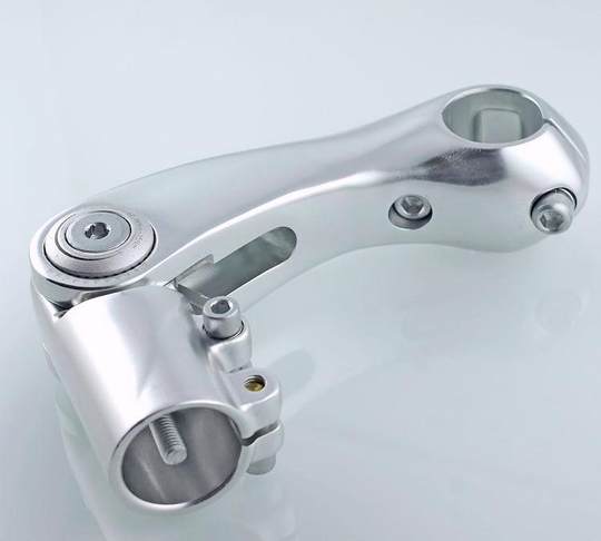 Adjustable Stem, Matte Silver, Adjustable Angle, Variable Elevation Angle, Bicycle Handlebar Stem Riser
