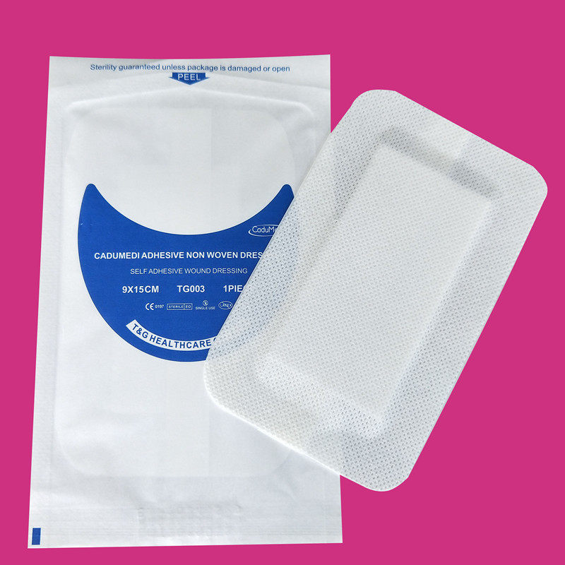 Sterilizing comfortable wound protection self-adhesive breathable non-woven cloth dressing instead of gauze large OK bandage 9 x 15CM