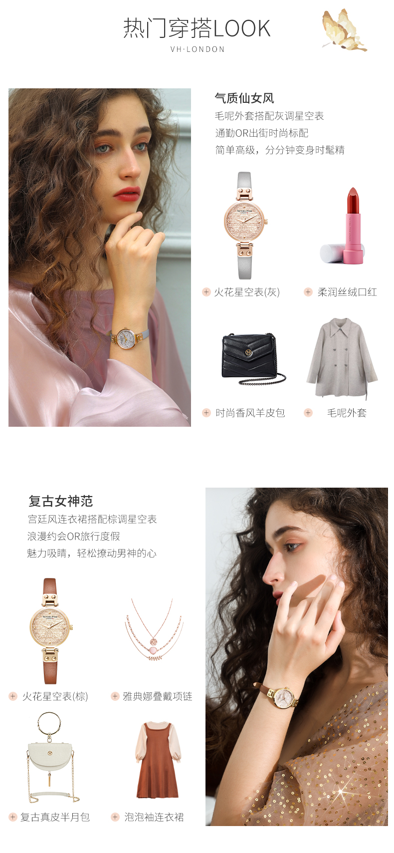 维多利亚海德 火花系列 风满天星女石英表 图14