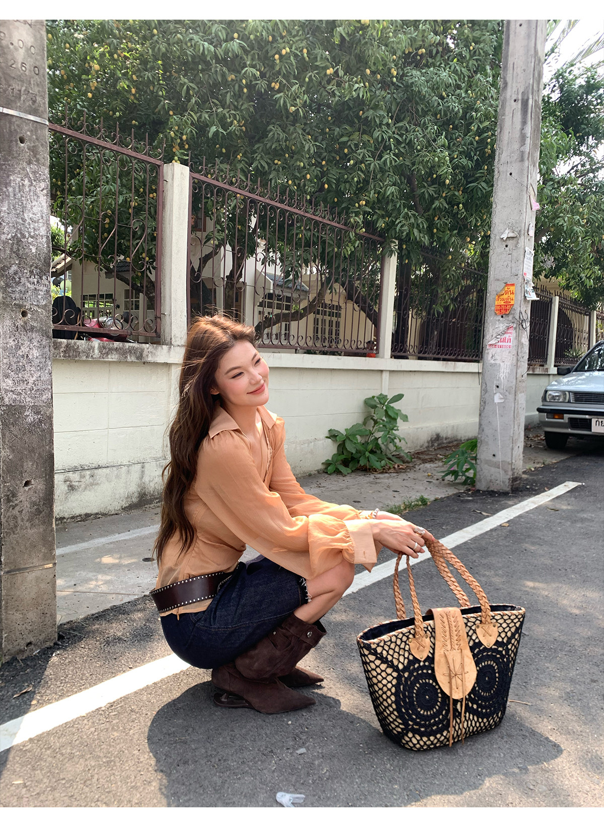 马儿MAR винтажная джинсовая юбка женская летняя с заниженной талией прямая короткая с бахромой стройнящая универсальная