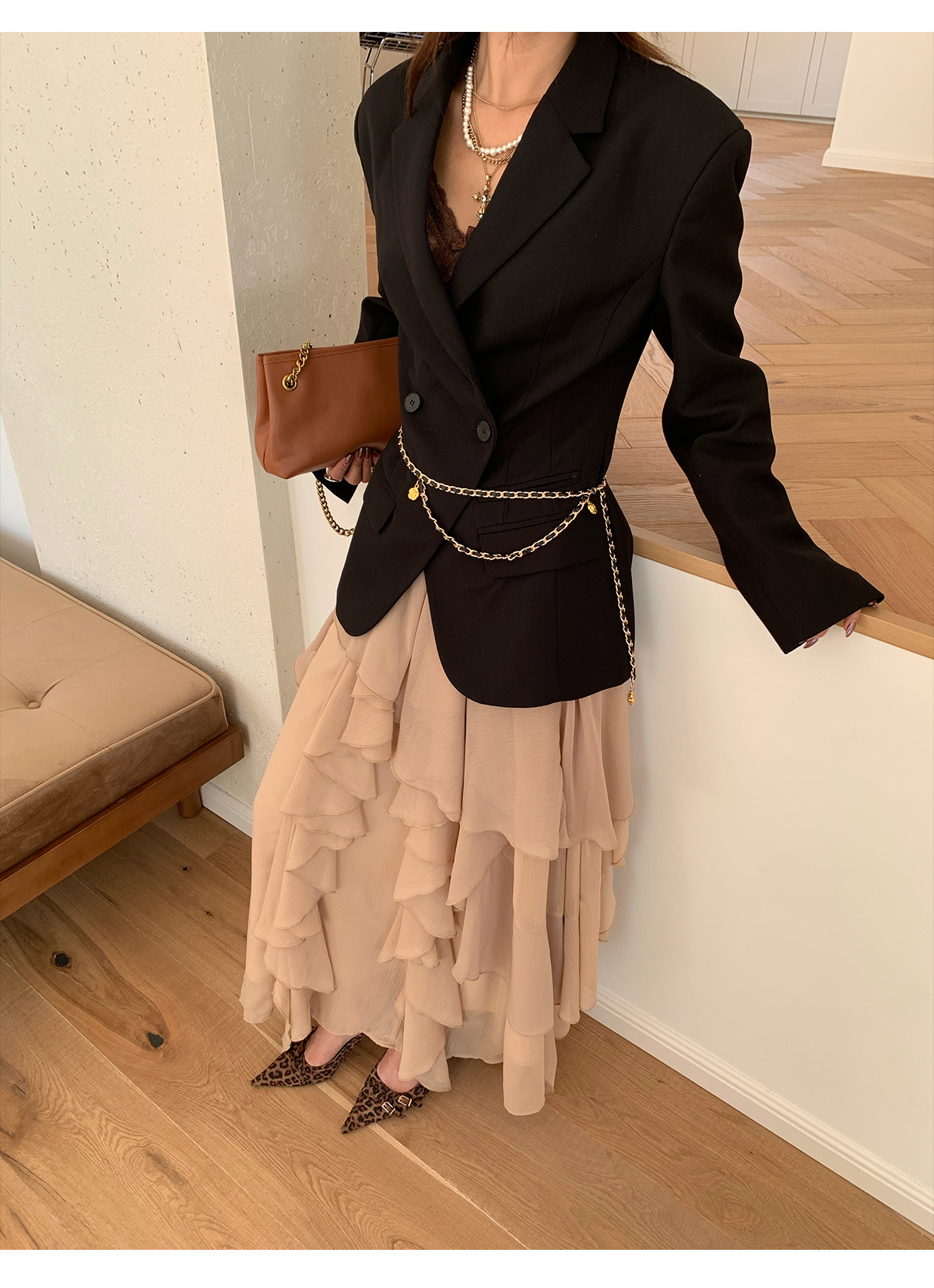 马儿MAR Французская романтическая многоярусная юбка с оборками женская универсальная стройнящая многослойная юбка-торт