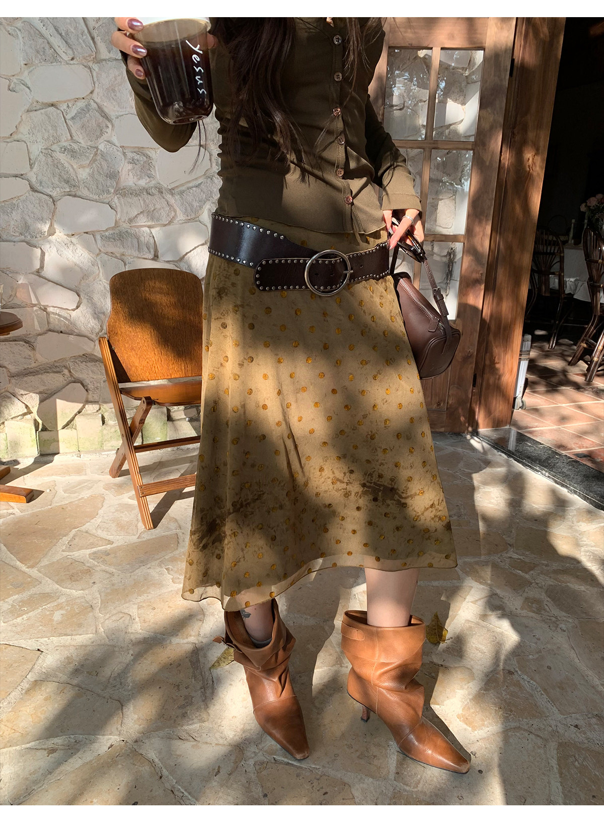 马儿MAR винтажная флокированная юбка-миди А-силуэта в горошек с сетчатыми вставками для женщин весна-лето