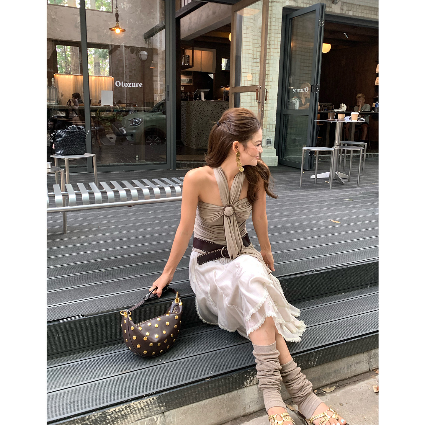 马儿MAR Модная юбка с неровным кружевным дизайном из смеси тенселя и ацетата с эластичным поясом