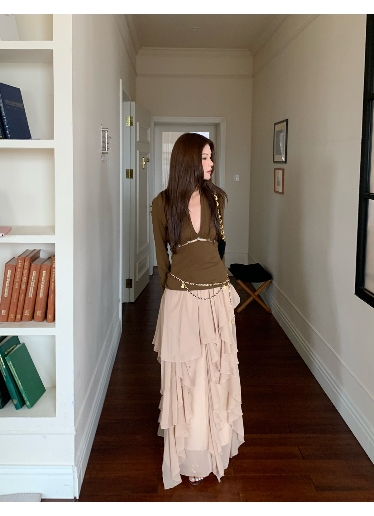 马儿MAR Французская романтическая многоярусная юбка с оборками женская универсальная стройнящая многослойная юбка-торт