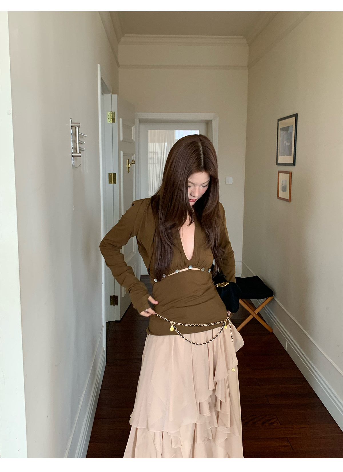 马儿MAR Французская романтическая многоярусная юбка с оборками женская универсальная стройнящая многослойная юбка-торт