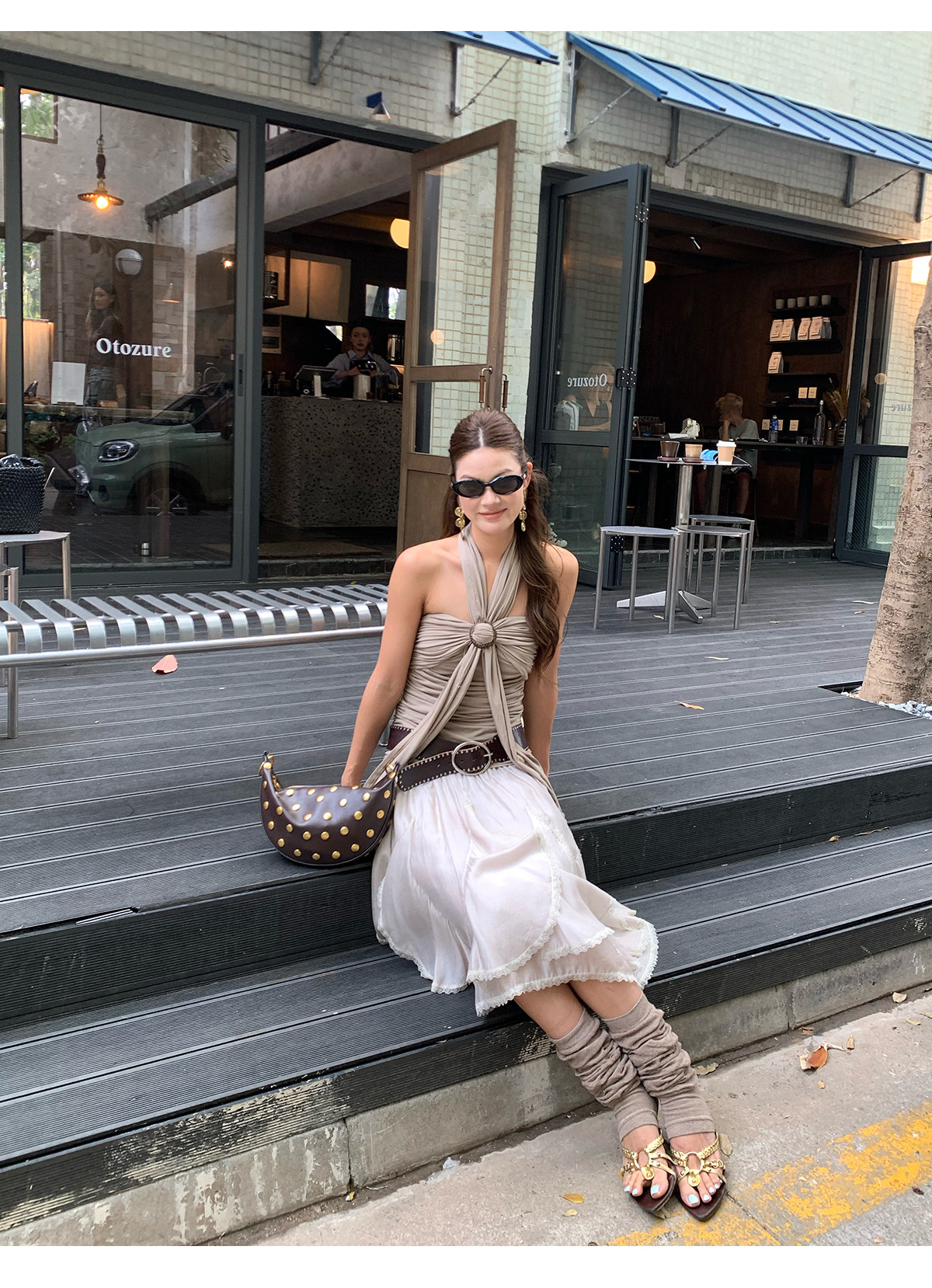 马儿MAR Модная юбка с неровным кружевным дизайном из смеси тенселя и ацетата с эластичным поясом