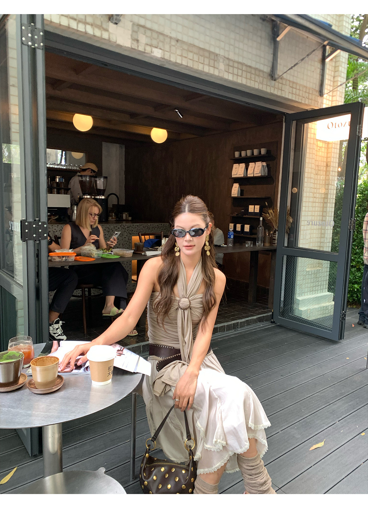 马儿MAR Модная юбка с неровным кружевным дизайном из смеси тенселя и ацетата с эластичным поясом