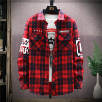 Glue shirt men spring and autumn long sleeve casual shirt Han Edition Current shirt Teen high school coat