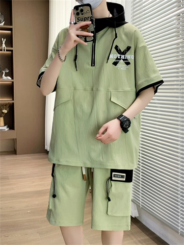 Летний комплект для отдыха, шорты, спортивный костюм для школьников, подходит для подростков, короткий рукав, для средней школы