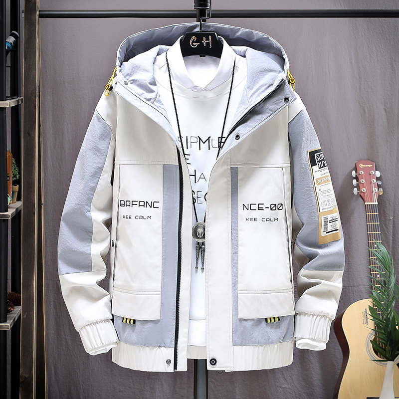 Tooling Jacket Man Spring Autumn Winter Trends Handsome 100 Ride Tide Cards Teenagers Junior High School High School Students Big Boy Jackets
