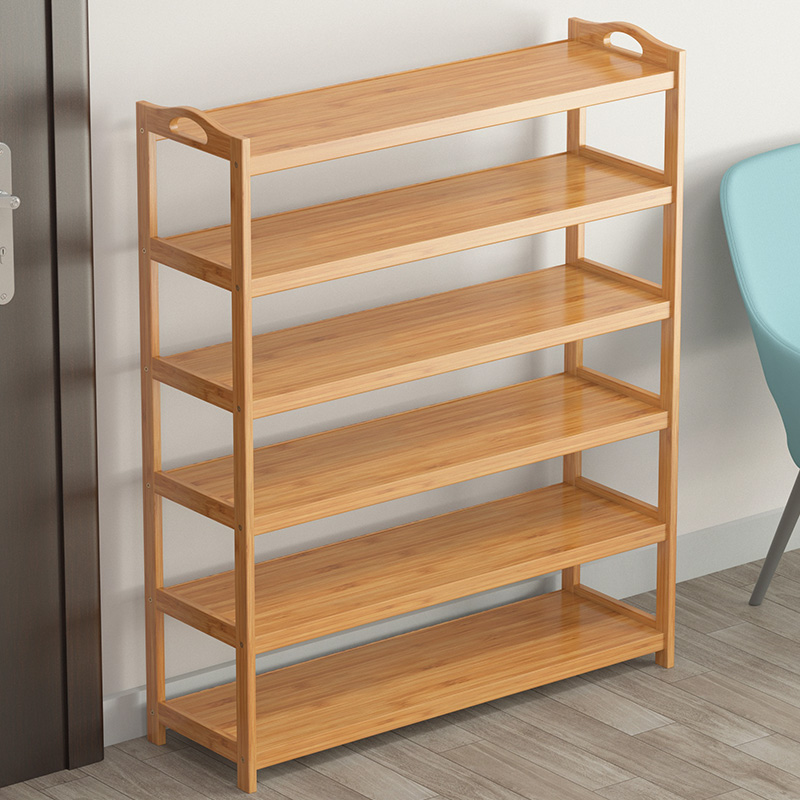 Simple Multilayer Nanzhu Shoe Rack Sublet Door Home Indoor Economy Type Shoes Cabinet Solid Wood Shoe Rack Good Looking Containing Layer Shelf