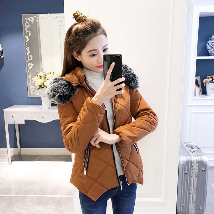 Quần áo cotton mùa đông 2018 mới thời trang nữ thời trang ngắn trùm đầu quần áo cotton nữ dây kéo giản dị là quần áo cotton mỏng nữ áo phao lông vũ uniqlo nữ