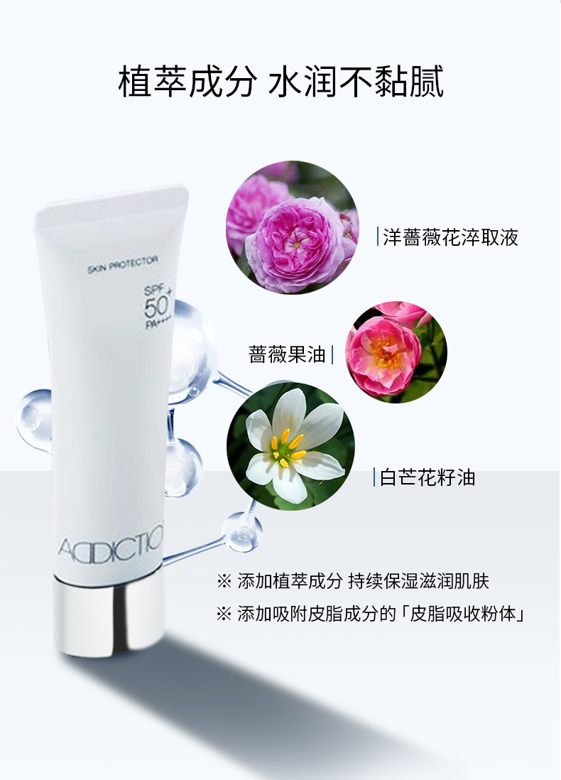 【日本直效郵件】ADDICTION 滋養水透保濕防曬乳清爽隔離 防曬隔離二合一 SPF50+/PA++++ 30g