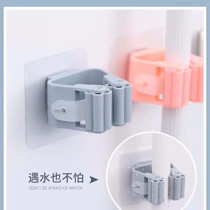 Mop-guard hook-free-hole-free intercine machine powerful fixed buckle to beat mop containing layer shelf hanging object sticky hook