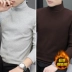 2 cái] Modal cổ cao áo sơ mi nam dài tay áo thun thu đông quần áo thu đông nhung dày ấm áp quần áo thu đông Suit phù hợp