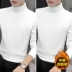 2 cái] Modal cổ cao áo sơ mi nam dài tay áo thun thu đông quần áo thu đông nhung dày ấm áp quần áo thu đông Suit phù hợp