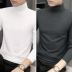 2 cái] Modal cổ cao áo sơ mi nam dài tay áo thun thu đông quần áo thu đông nhung dày ấm áp quần áo thu đông Suit phù hợp