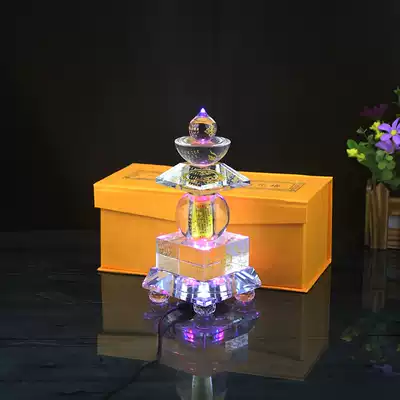 Crystal Tower All Tathagata Heart Secret Whole Body Relic Treasure Kyo Indorani Sutra Five-wheeled Stupa height 18 cm
