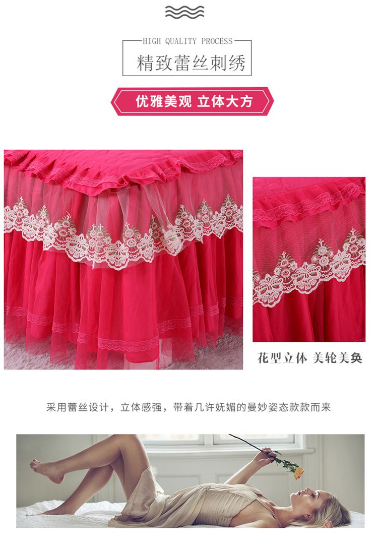công chúa Hàn Quốc ren bedspread giường váy một mảnh DN giường ren cưới bìa giường trượt nệm bảo vệ - Váy Petti ga giường có viền