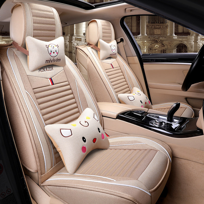2016 Four seasons half-pack linen seat cover Dongfeng Honda XRV CRV Civic JED special tie-free car cushion