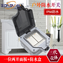 NEW Outdoor bathroom wall waterproof socket box with switch anti-rain one position two open 10A power supply IP66 direct sales
