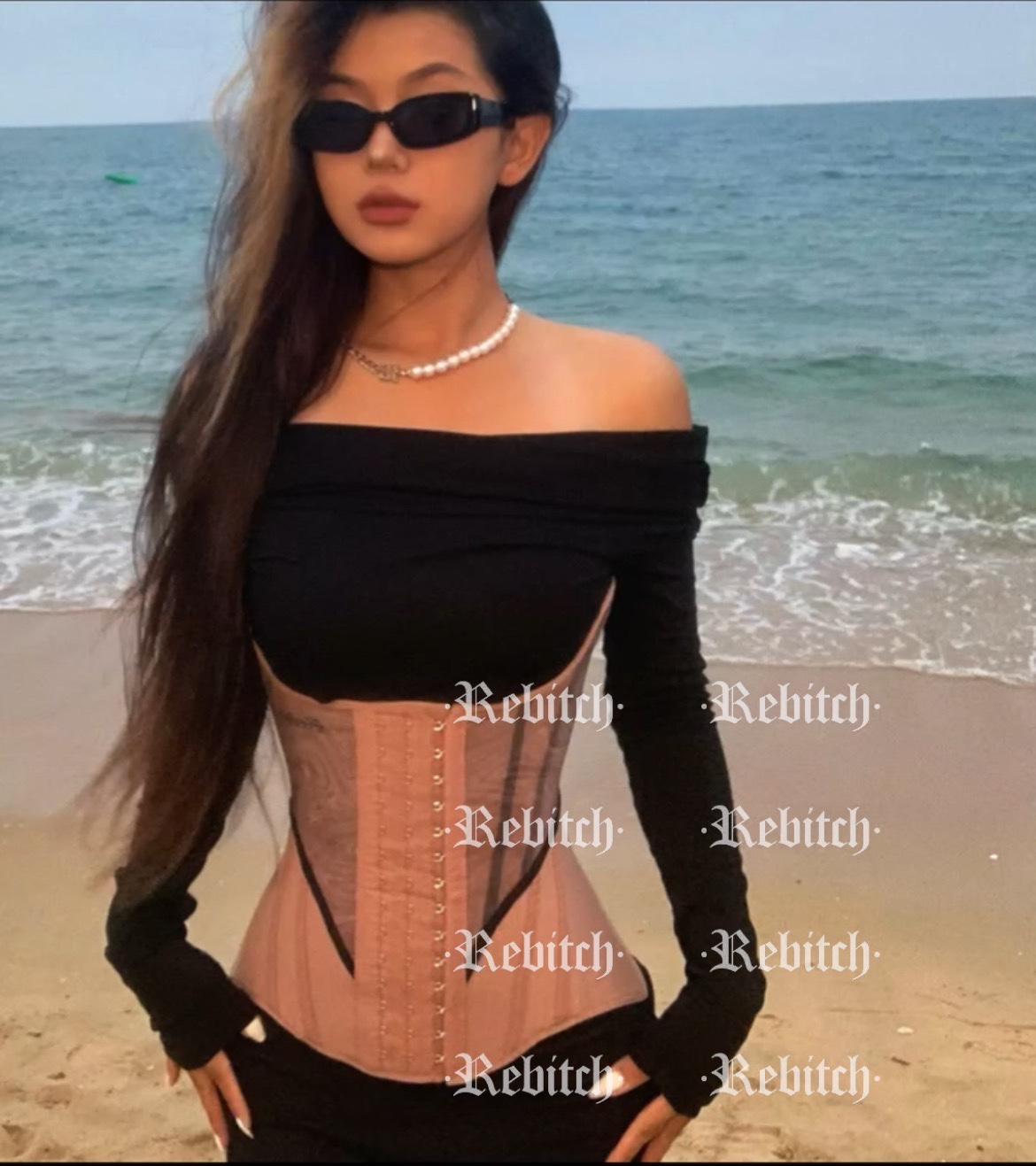 REBITCH NOTE OXYGEN SAND SOIL LIGHT AND THIN BREATHABLE MESH RED INVISIBLE RIB BEAM WAIST POSTPARTUM SHAPING CASSERIN WEB YARN SUMMER-Taobao