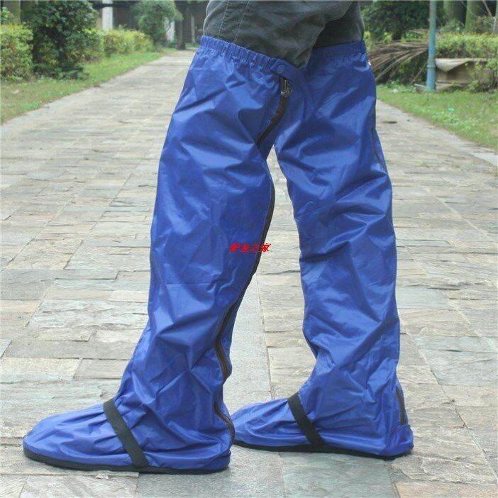 Thickened waterproof shoe cover men's tide travel rainy day rain riding long version men's foot cover outdoor non-slip rain-proof motorcycle